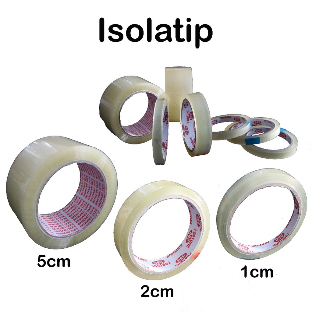 

Isolatip (isi 12 Roll) - cellotape - isolasi - lem - lakban - perekat - glue - kado