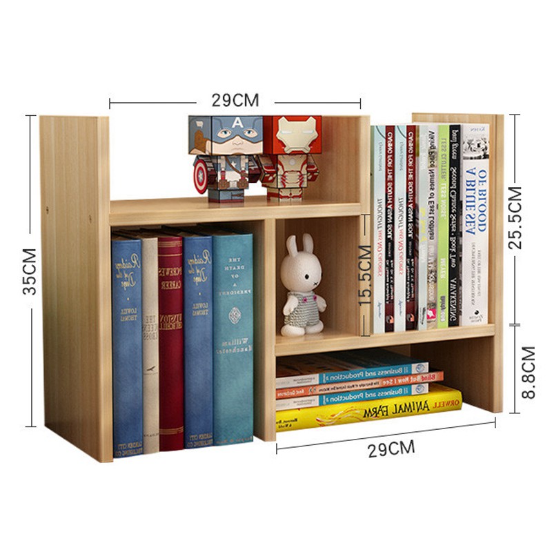 COD Rak Buku Meja Rak Buku Kayu Lemari Portable Susun Multifungsi Book Rack ZWJ4004