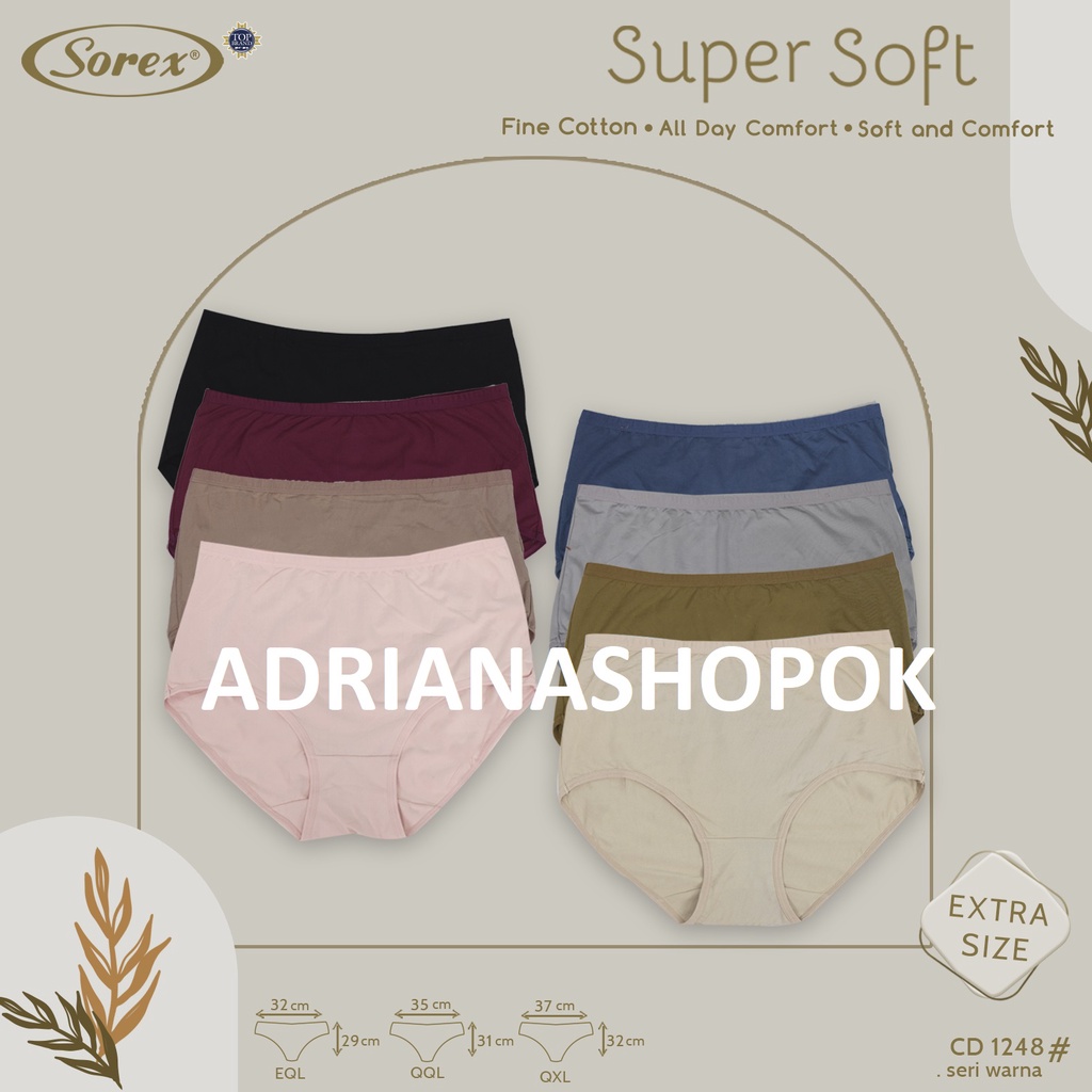 CD CELANA DALAM WANITA JUMBO SIZE SOREX 1248 EXTRASIZE EQL ( 4L / xxxL); QQL ( 5L / xxxxL); QXL / 6L