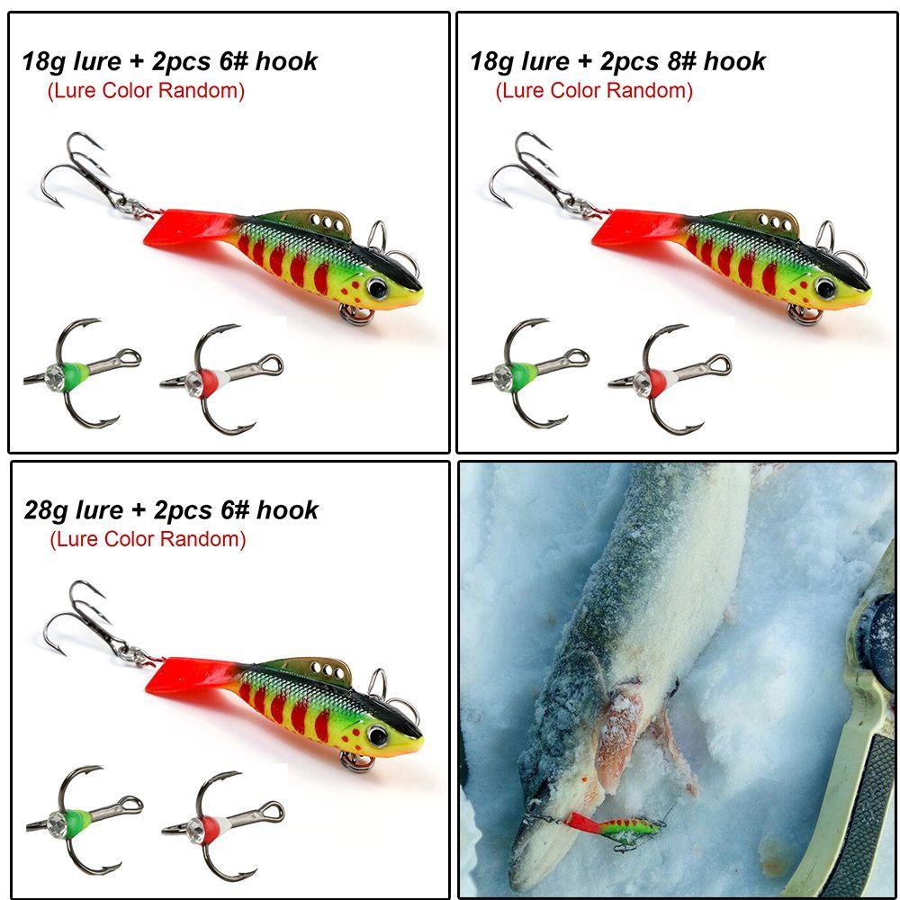 Preva Ice Fishing Lure Dengan Pengait Portable Outdoor Buatan Jigs Swim Three-jaw Hook