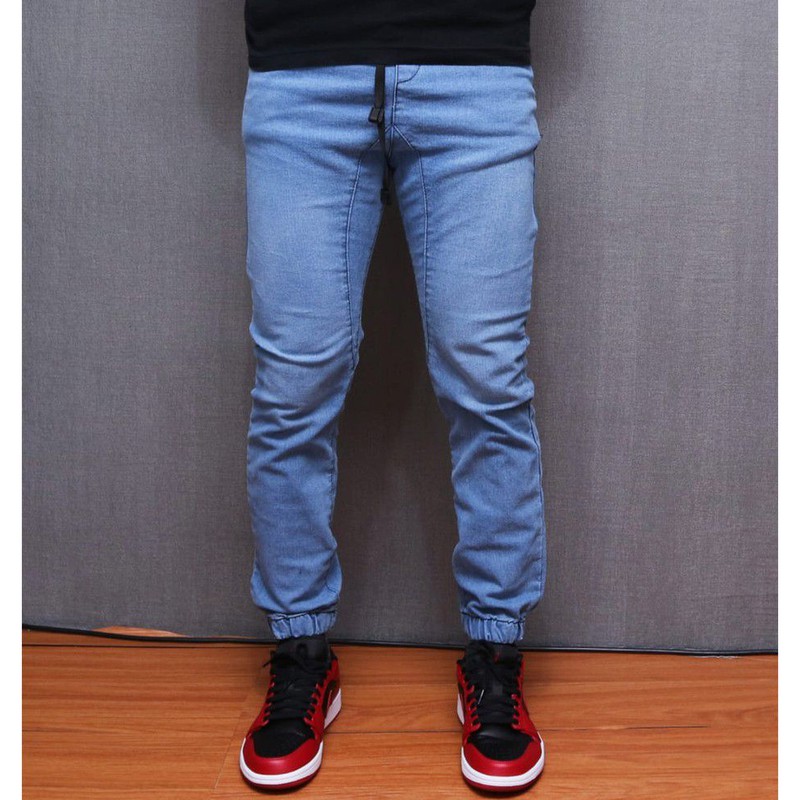 Celana Joger Jogger Jeans Pria Panjang Jogger Pants Polos Denim Premium Ngaret Dewasa Murah