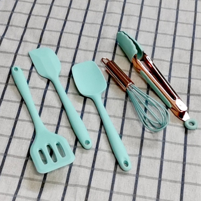 MINI SPATULA SET ROSEGOLD 5 PCS SUTIL SILIKON SET SPATULA SET