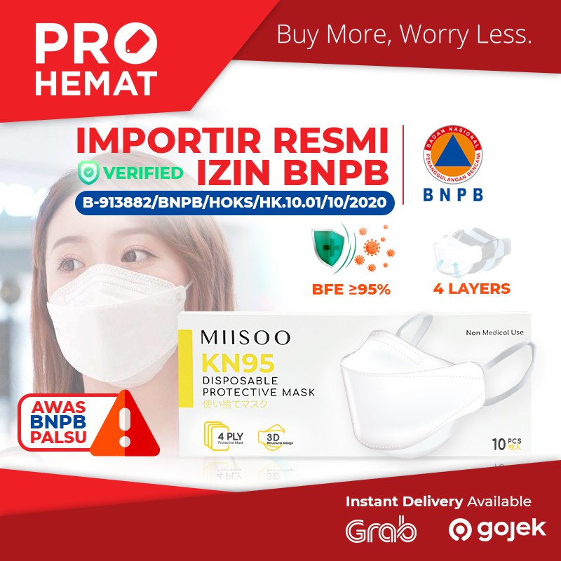 PROHEMAT ( Harga Grosir ) Disposable Mask EVO N95 KN95 BFE 95% Masker Kesehatan 4 Layer KF94 Masker wajah IZIN RESMI BNPB