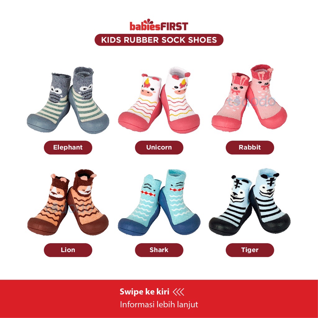 Kaos Kaki Sepatu Anak / Sepatu Karet / Prewalker Shoes Babiesfirst Kids Rubber Sock Shoes