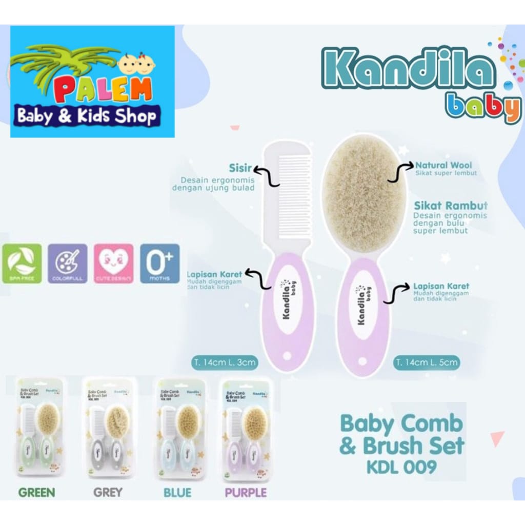 Kandila Baby Comb &amp; Brush Set/sisir bayi KDL009