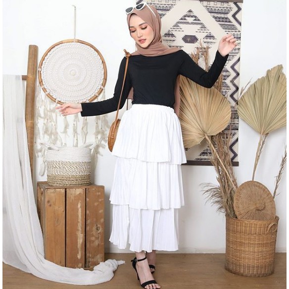 SABYAN PLISKET SKIRT / ROK PLISKET MURAH / ROK KEKINIAN / CALAMARY SHOP