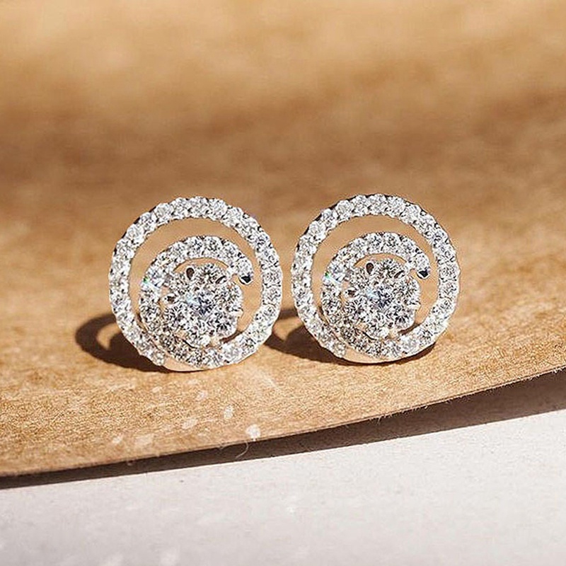 Anting Tusuk Bentuk Helix Hias Batu Cubic Zircon Berkilau Untuk Wanita 2022