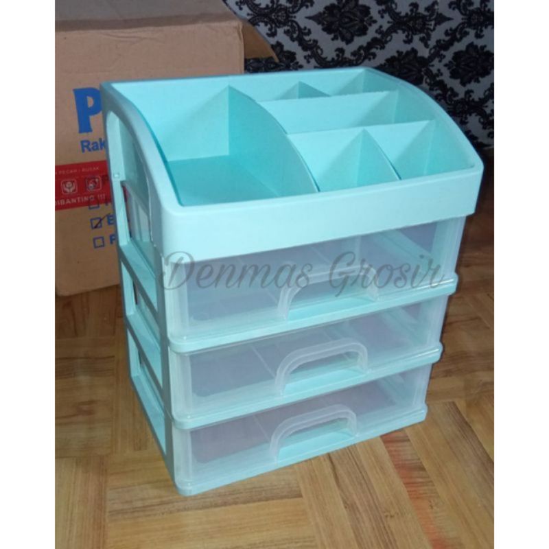 (COD) Rak Laci Kosmetik Susun 3 JUMBO / Rak Makeup Organizer / Rak Kosmetik Viral