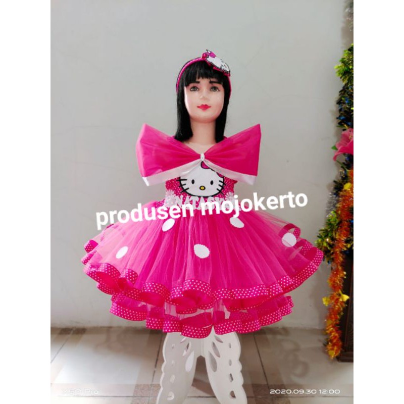 Dress ulang tahun Hello Kitty / baju tutu Anak / kostum anak ulang tahun