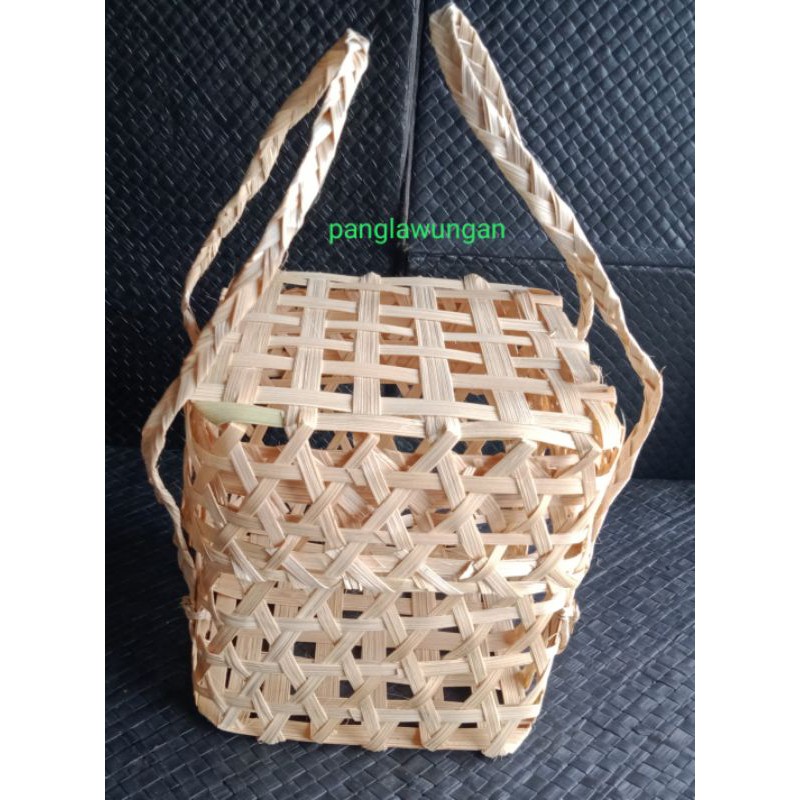 anyaman bambu tas hidangan tutup (16×16×15)