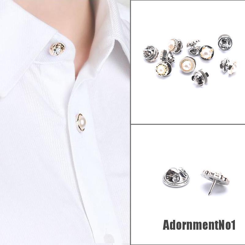 (Adornmentno1) 10pcs / Set Bros / Pin Aksen Mutiara Imitasi Anti Exposure Untuk Aksesoris Scarf / Kemeja