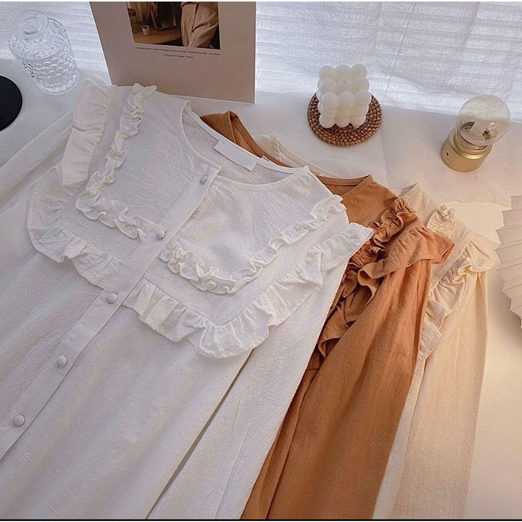 TOP CRINCLE AIRFLOW - CILA TOP - BAJU ATASAN WANITA KEMEJA - KEMEJA WANITA CASUAL KOREAN STYLE