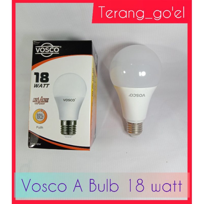 LED vosco A-Bulb 18 watt // 18 watt cahaya putih