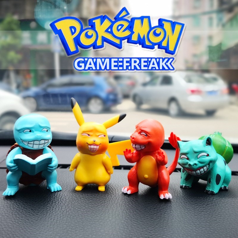 Mainan Action Figure Pokemon Pikachu Charmander Squirtle Genggui Bulbasaur Bahan PVC