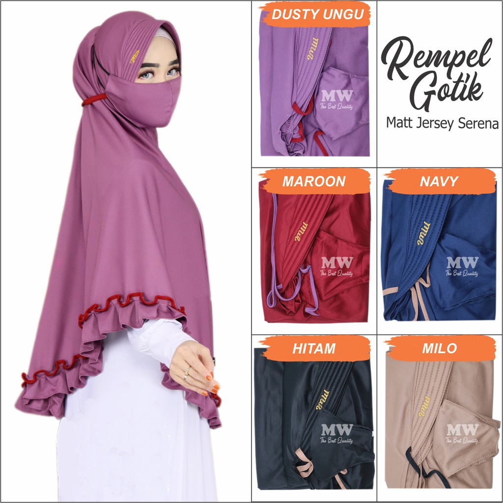 jilbab instan masker jumbo/khimar pet tali jersey/hijab instan rempel/jilbab gotik