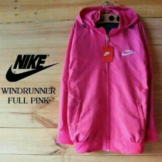 Jaket Parasut Olahraga Lari Joging Windruning Stabilo Jaket Pria Wanita-Pink
