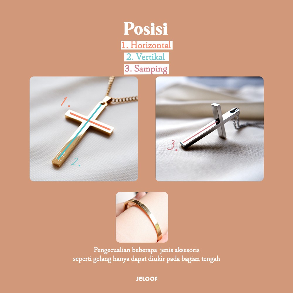 Jeloof Kalung Worthy Silver + Custom Ukir | No COD! (Termasuk Ukir) | FREE POUCH | Titanium Steel | Stainless Steel