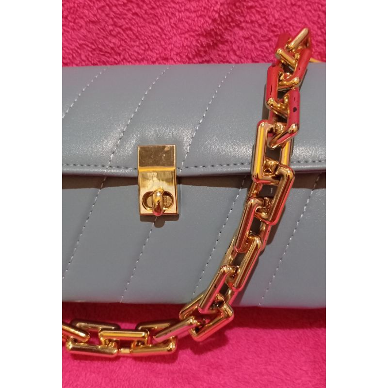 tas wanita bahu warna biru muda
