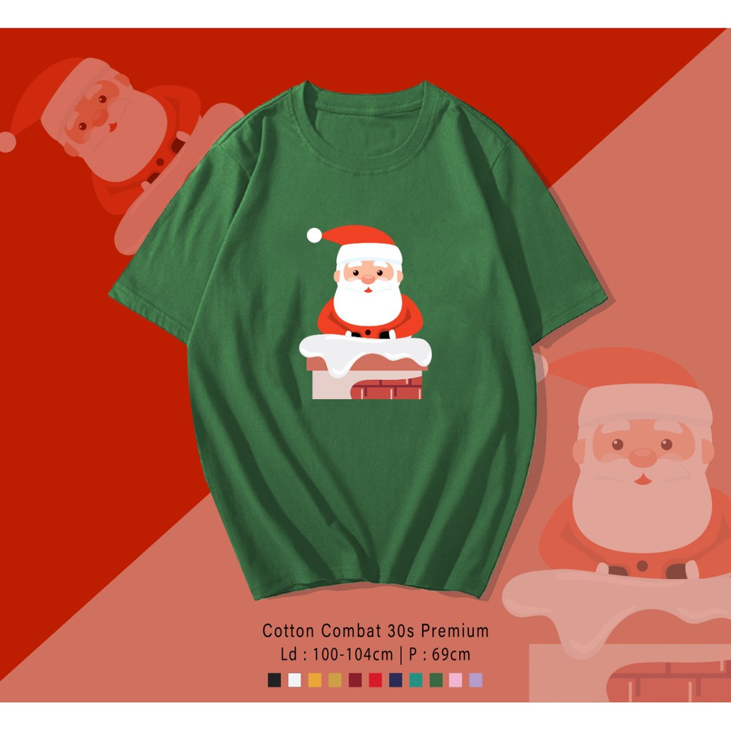 FREE CUSTOM NAMA - SANTA COMING T-SHIRT/ KAOS UNISEX CEWEK/COWOK EDISI NATAL/ KADO NATAL