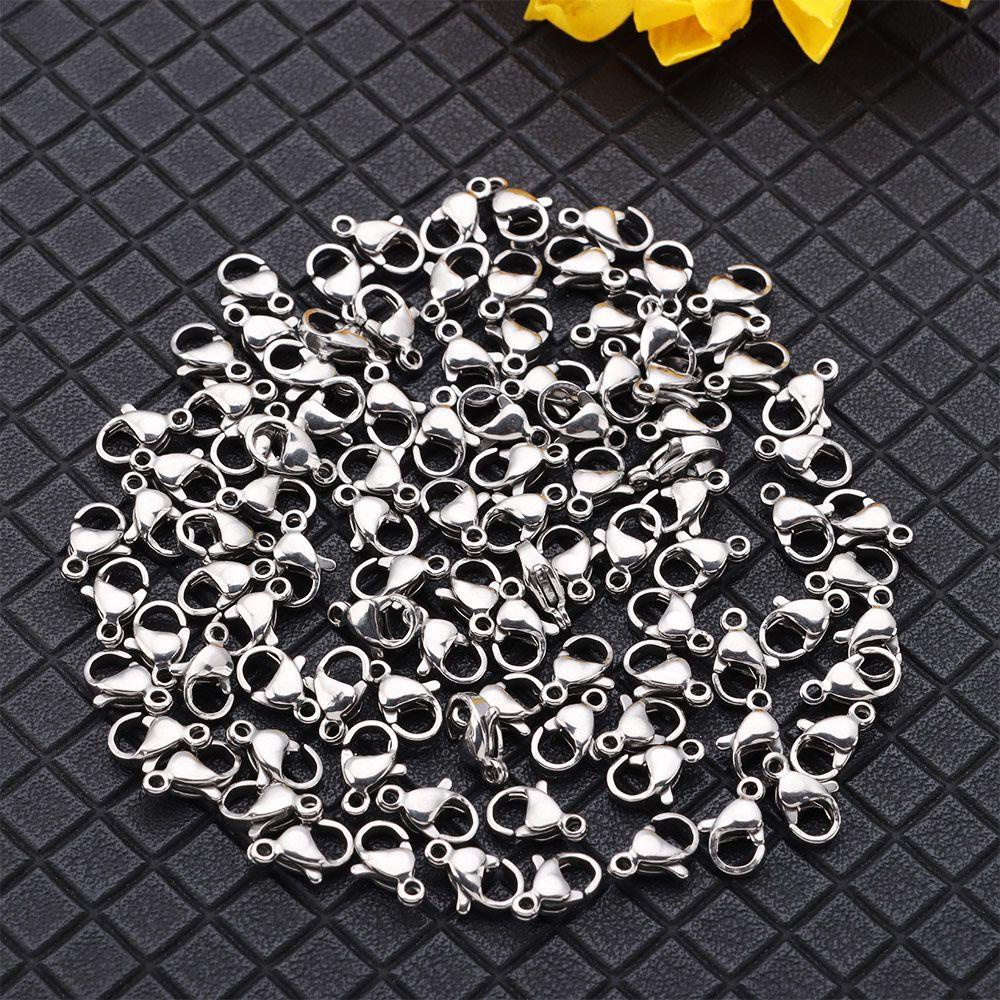 R-flower 100pcs/bag Lobster Clasps Hooks DIY Kecil304Stainless Steel Gantungan Kunci Key Ring Membuat Perhiasan