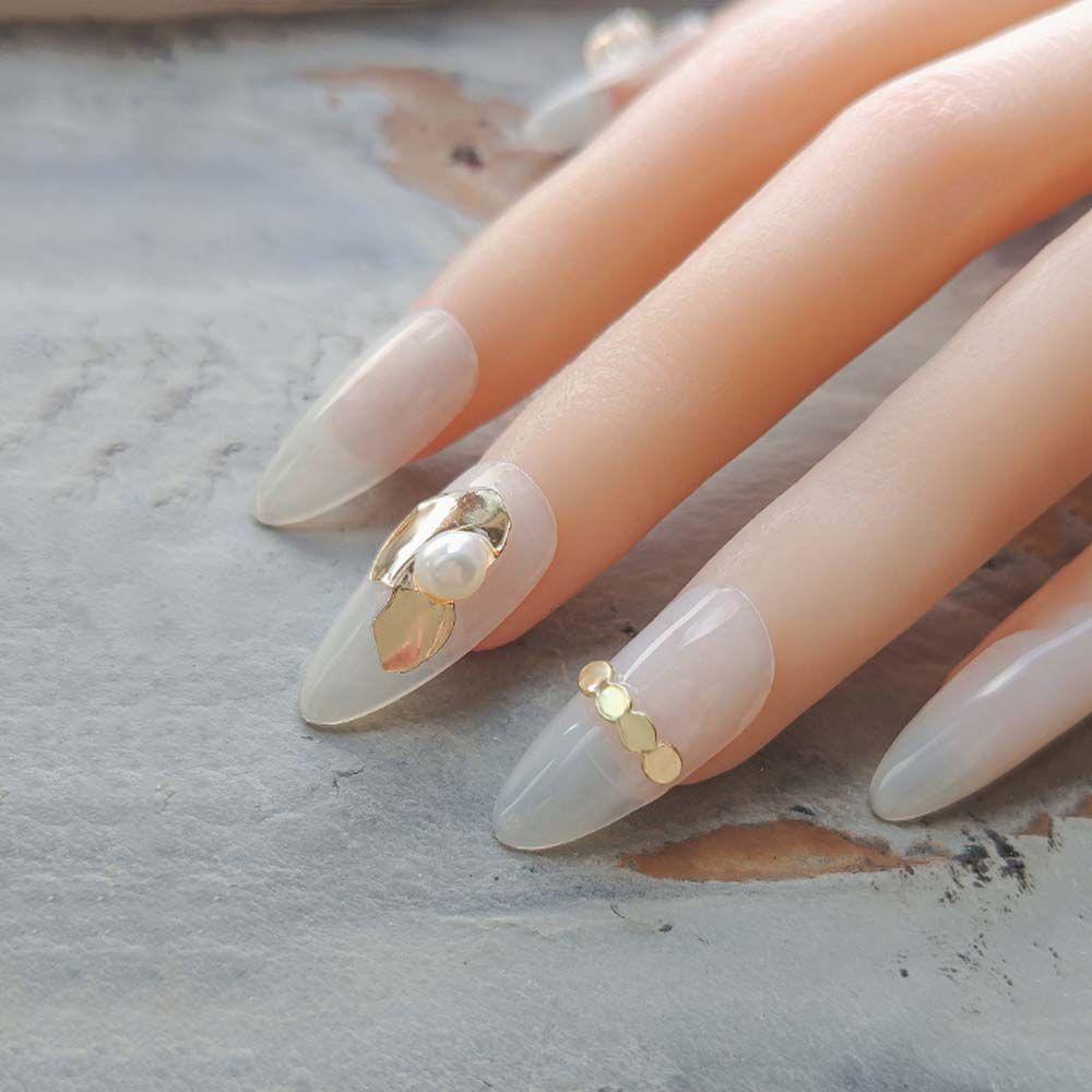 AUGUSTINA Augustina Berongga Rivet Perhiasan Gaya Jepang Bingkai Logam Pesona Tidak Teratur DIY Nail Art Dekorasi