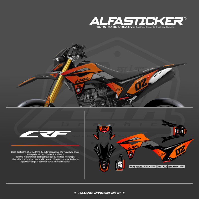 Decal Crf 150 L Hitam Oren Keren Style Elegant