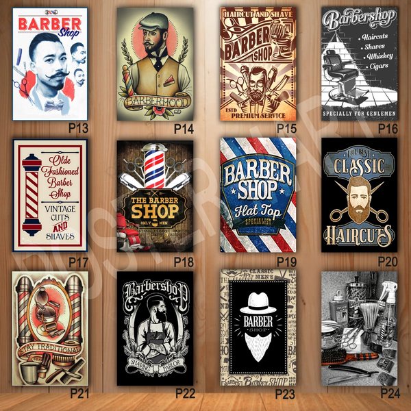 (16pcs)FREE PEREKAT POSTER AESTHETIC,POSTER DINDING AESTHETIC,POSTER BARBER SHOP,POSTER POTONG RAMBU