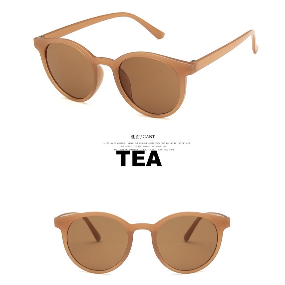 Baru Kedatangan Korea Fashion Putaran Sunglass Wanita / Pria Kacamata Populer Ulzzang Anti UV400