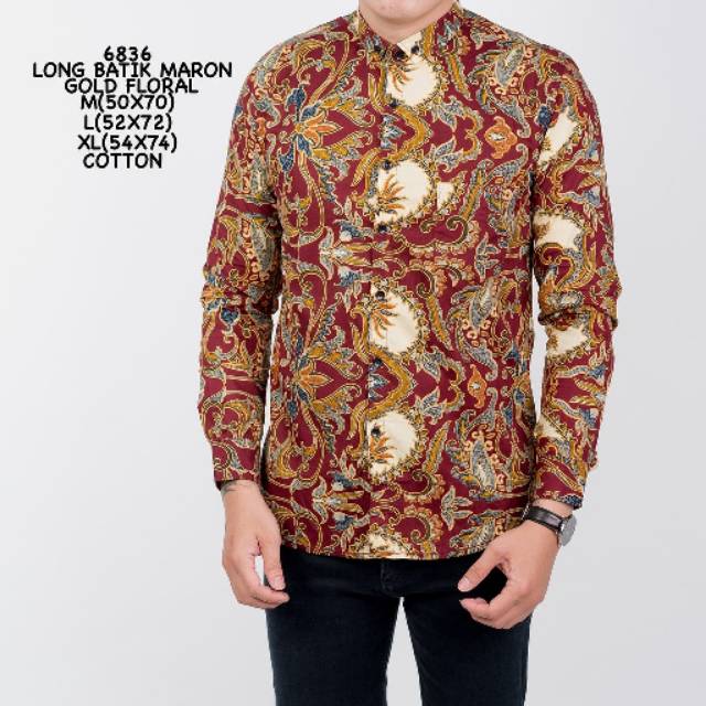 6836 Kemeja Batik Pria Slimfit Kemeja Batik Slimfit