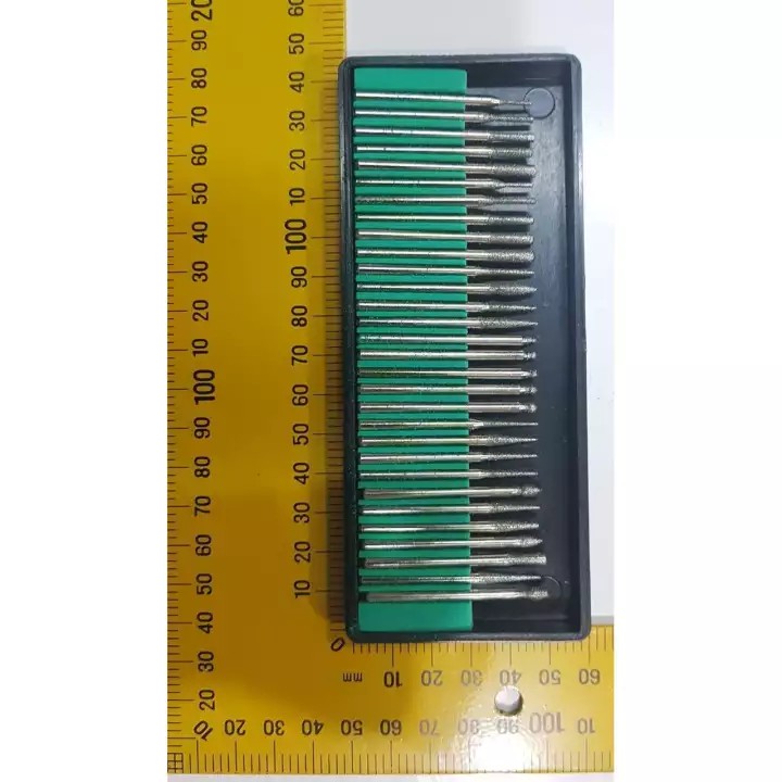 Mata Bor Tuner 30 in 1 Cuner 2.3mm 30pcs set Mini Drill Ukir Pahat Grafir Poles Diamond 30in1 30 pcs