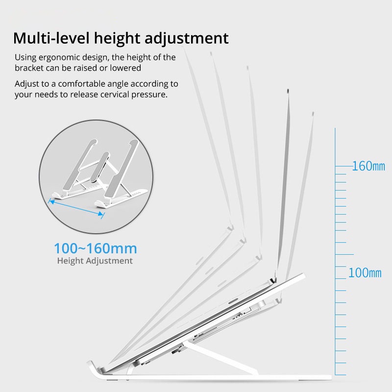 【COD】Jovitech Laptop Stand Holder Portable Lipat Full Alumunium 6 Ketinggian - LH01
