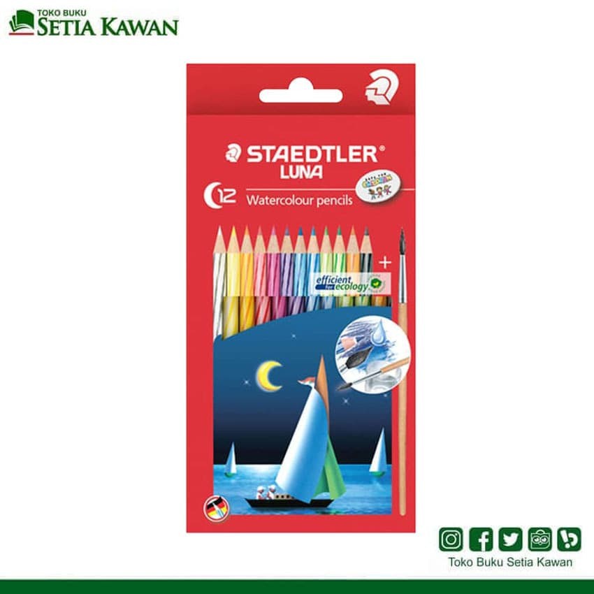 Pensil Warna Staedler LUNA 12 Watercolour+Brush