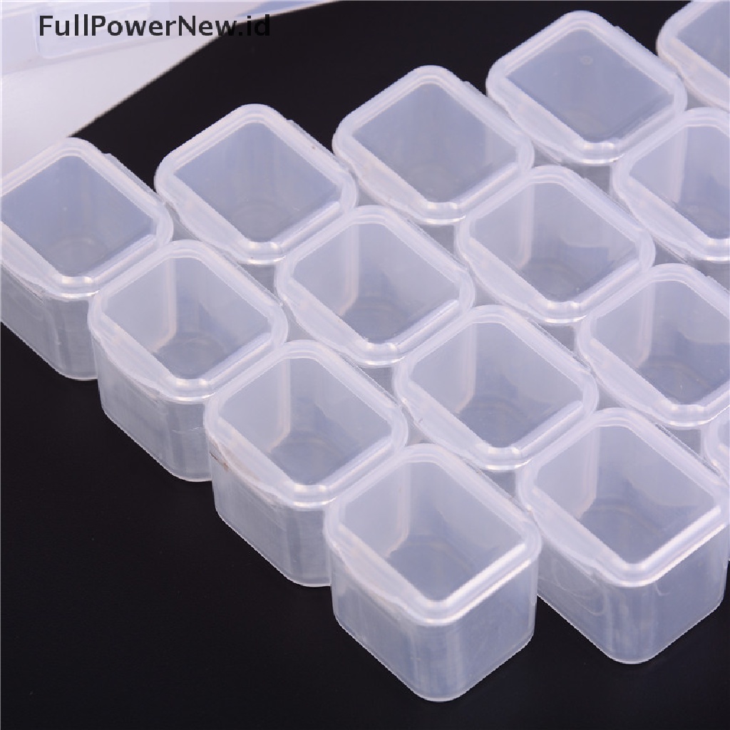 [KUKU PALSU] 28 Slots Nail Art Storage Box Plastic Transparent Display Case Organizer Holder .