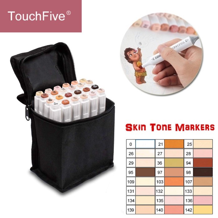 

(BISA COD) TouchFive Skin Colour 24 Pcs Touchfive Twin Marker Skin Warna Kulit