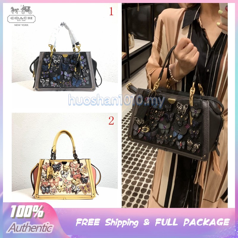 COACH 100 asli F69553 DREAMER Tas wanita kupu kupu warna COACH 100 asli F69553 DREAMER Tas wanita kupu kupu warna