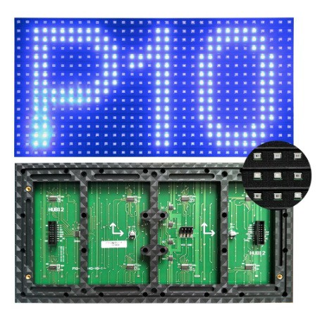 LED RUNNING TEXT Panel Modul P10 BIRU Blue Full Outdoor High Quality