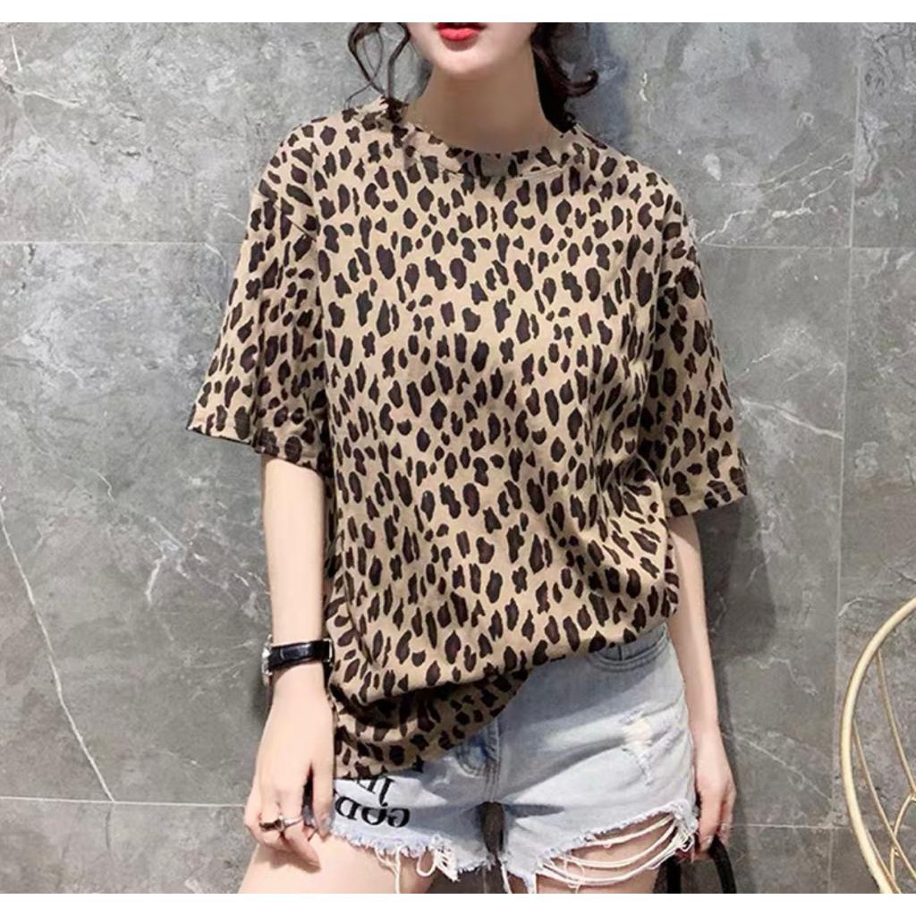 Oversize Tee ANIMAL PRINT SERIES - Tshirt Wanita Model Motif Macan / Leopard / Zebra / Sapi / Cow