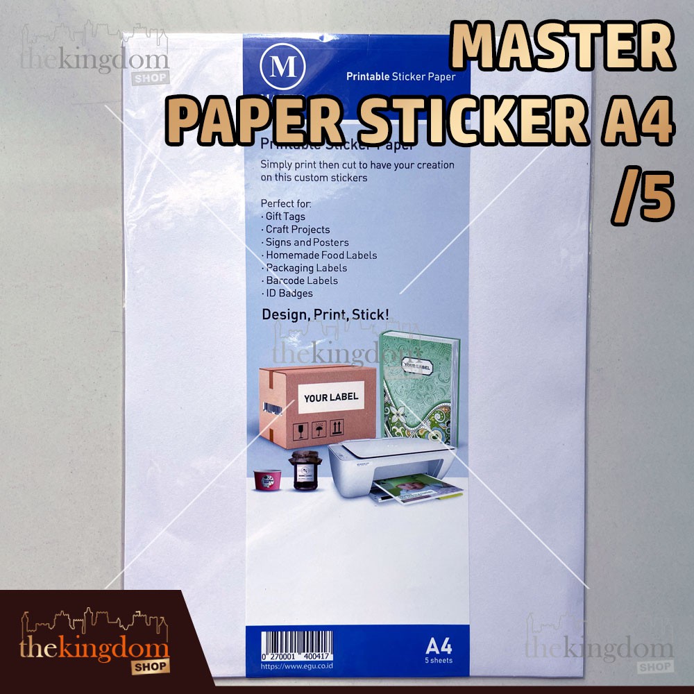 

Master Paper Sticker A4 /5 Kertas Putih