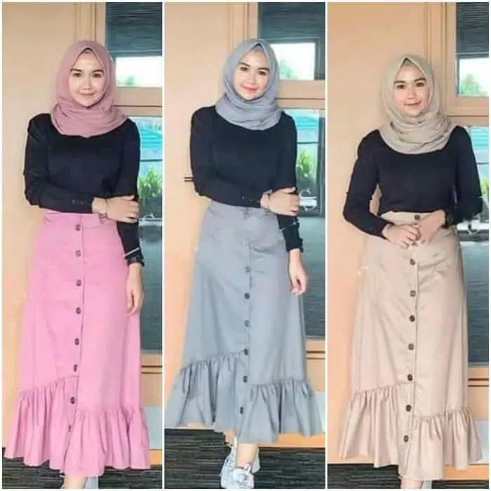 rok sasa skirt ruffle//rok terbaru2020//bawahan wanita