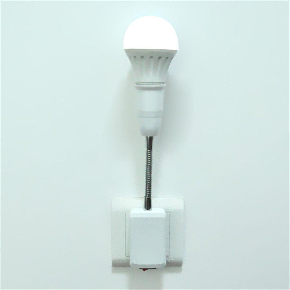 [Elegan] E27 Lampu EU Plug Kualitas Tinggi Extension Holder Switch Lampu LED Lampu Konverter