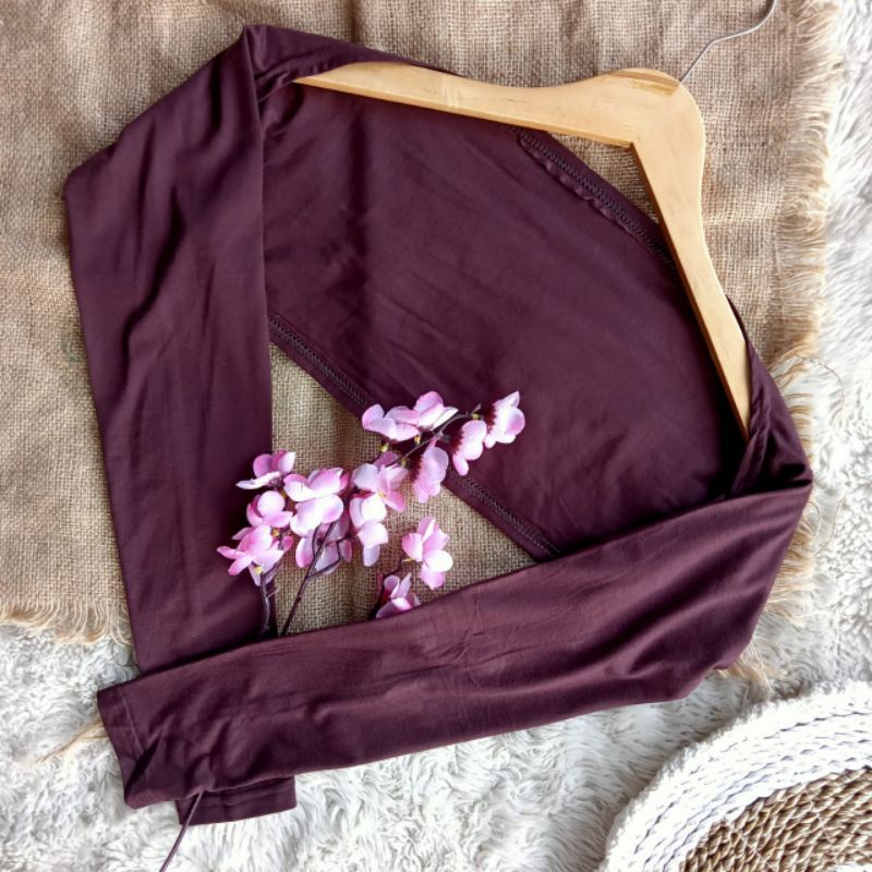 MANSET TANGAN SAMBUNG BOLERO PREMIUM KAOS RAYON STANDAR JUMBO-Choco