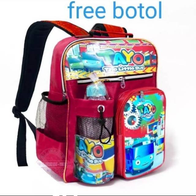 Tas anak  tayooo gratis botol  tas rangsel anak laki laki tas bonus botol