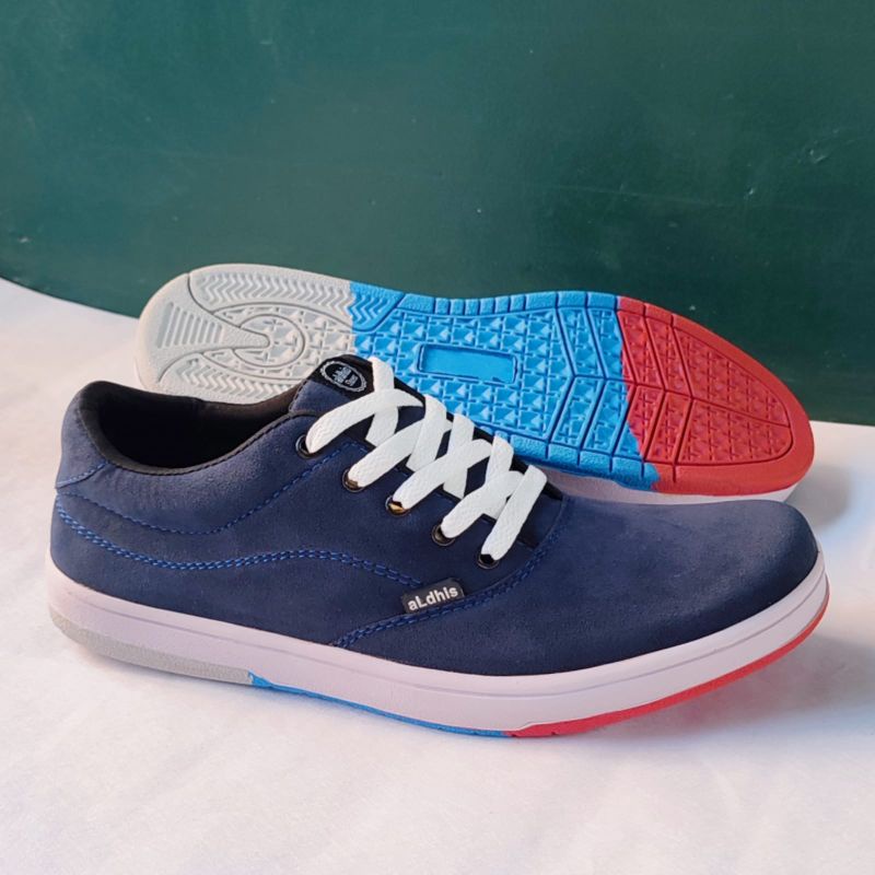 Aldhis SA02 Biru Navy Sepatu Kets Cowok Sneakers Pria Terbaru Buat Gaya Nongkrong Original Brand Lokal