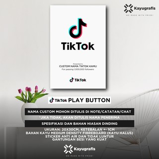 Hiasan Dinding Tiktok Playbutton Bisa Ganti Nama  Kamu 