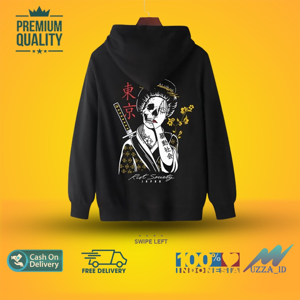 Jaket Sweater Hoodie Sunmori Samurai Jepang Pria Wanita jumpper Hoodie polos Kualitas Distro