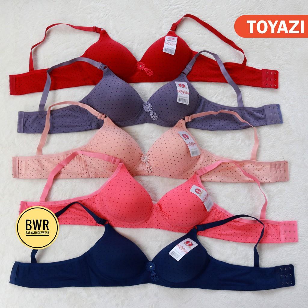 BH TOYAZI Bintik | Bra Busa Tanpa Kawat Kancing 3 Motif Polkadot BINTIK kecil - Bwr