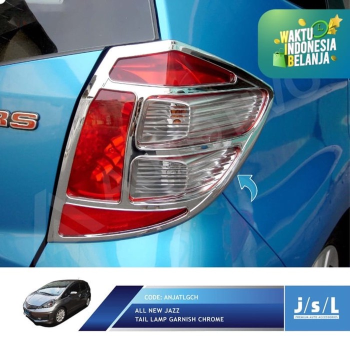 JSL Garnis Lampu Belakang All New Jazz 2013 Tail Lamp Garnish Chrome