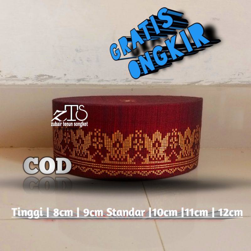 PECI Zubair tenun Songket PECI SONGKOK KOPIAH ASSAGOFAH HITAM