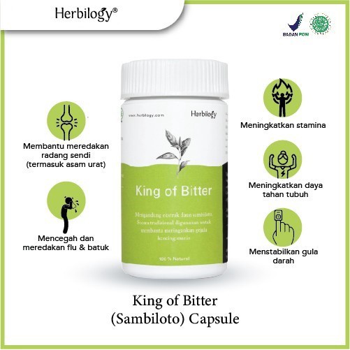 HERBILOGY King Of Bitter - Sambiloto Immune Booster dan Diabetes SALE Exp June 2023