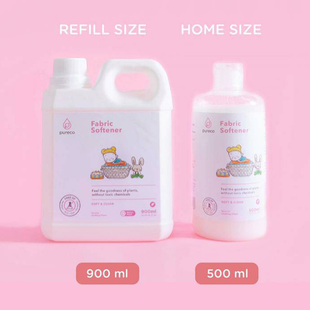 Pureco Refill Liquid Fabric Softener 900ml - Pelembut Pakaian Conditioner Cair